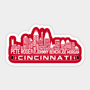 Cincinnati Baseball Team All Time Legends, Cincinnati City Skyline Sticker